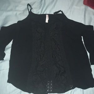 Xhilaration cropped lace shirt.